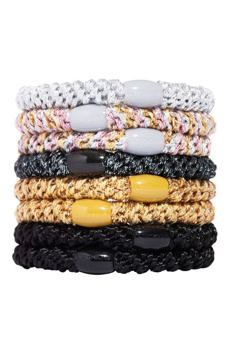 Silver, Black and Gold Hair Ties by L. Erickson, thick Grab and Go hair bands for thick hair
