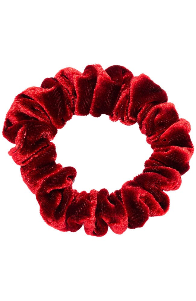 Velvet Scrunchie, Small - Claret Red, handmade by L. Erickson USA