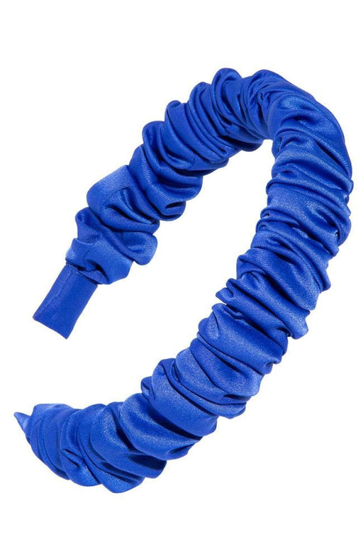 Satin Cobalt Blue Ruched Headband by L. Erickson