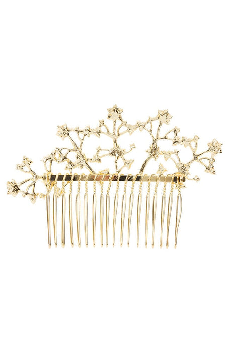 Back of Crystal and Gold Metal Side Comb by L. Erickson