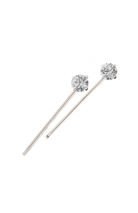 Clear Crystal and Silver Bobby Pins made with Crystals