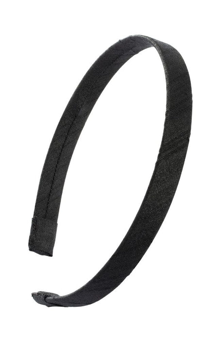 L. Erickson USA 1/2" Ultracomfort Headband - Dupioni Black, Silk Dupioni