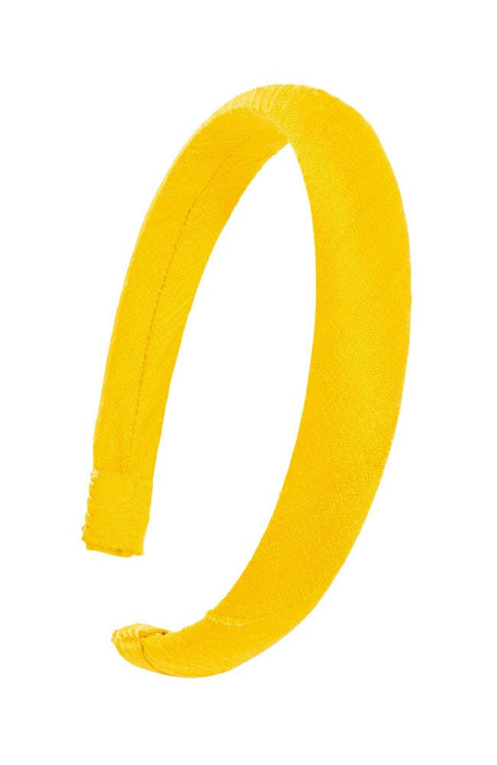 L. Erickson USA 1" Padded Wide Headband - Mustard Yellow, Silk Dupioni