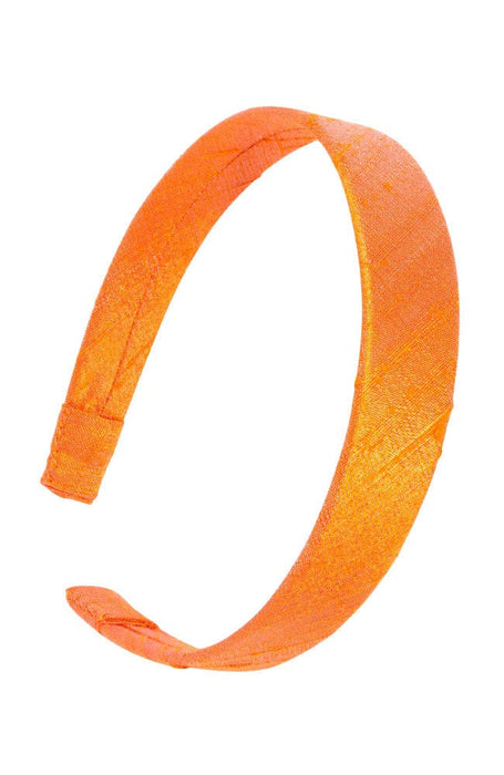L. Erickson USA 1" Ultracomfort Headband - Nectarine Orange, Silk Dupioni