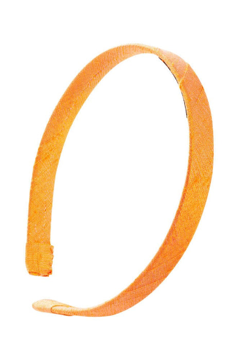 L. Erickson USA 1/2" Ultracomfort Headband - Dupioni Nectarine Orange, Silk Dupioni