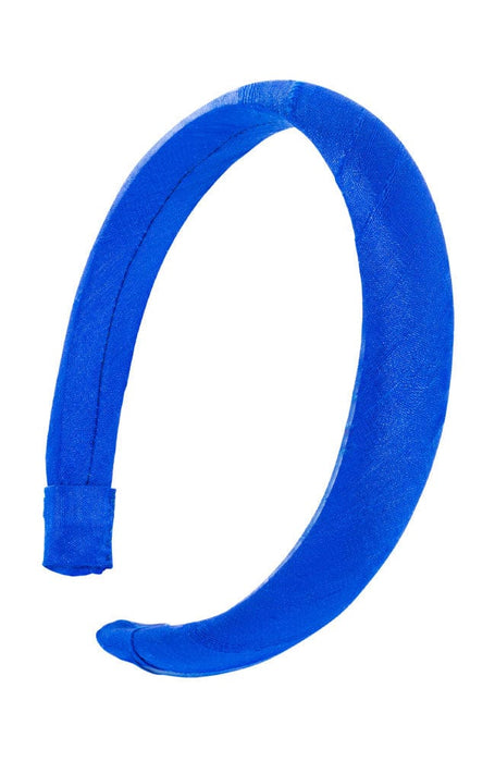 L. Erickson USA 1" Padded Wide Headband - Royal Blue, Silk Dupioni