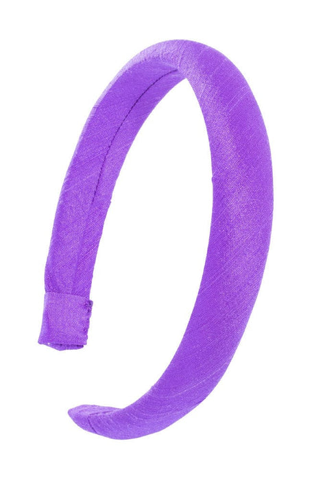 L. Erickson USA 1" Padded Wide Headband - Violet Purple, Silk Dupioni