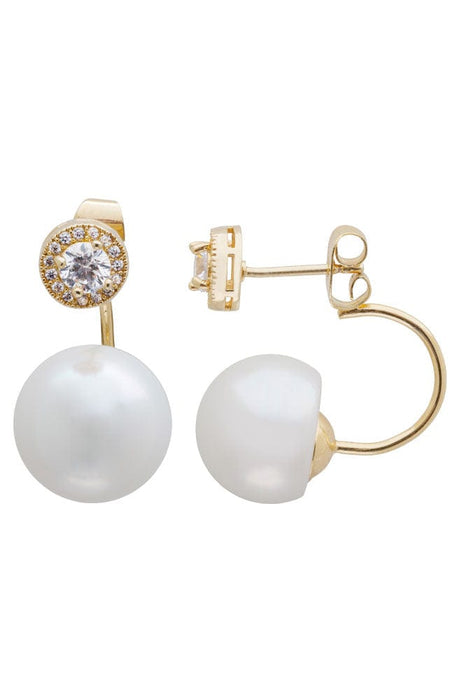 Crystal and Majorca Pearl Two-Way Earrings