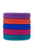 Thick workout hair ties, Colorful Sport Ponytail Pack by L. Erickson. Hair bands include: purple, orange, blue, pink, teal