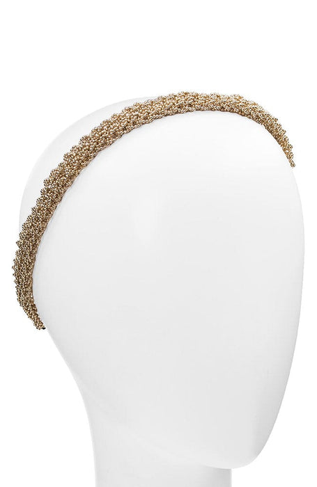 Wide Caviar Beaded Adjustable Headwrap