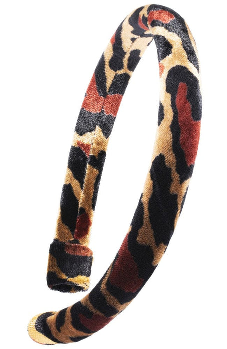 1/2" Padded Headband, Golden Leopard Velvet, L. Erickson USA