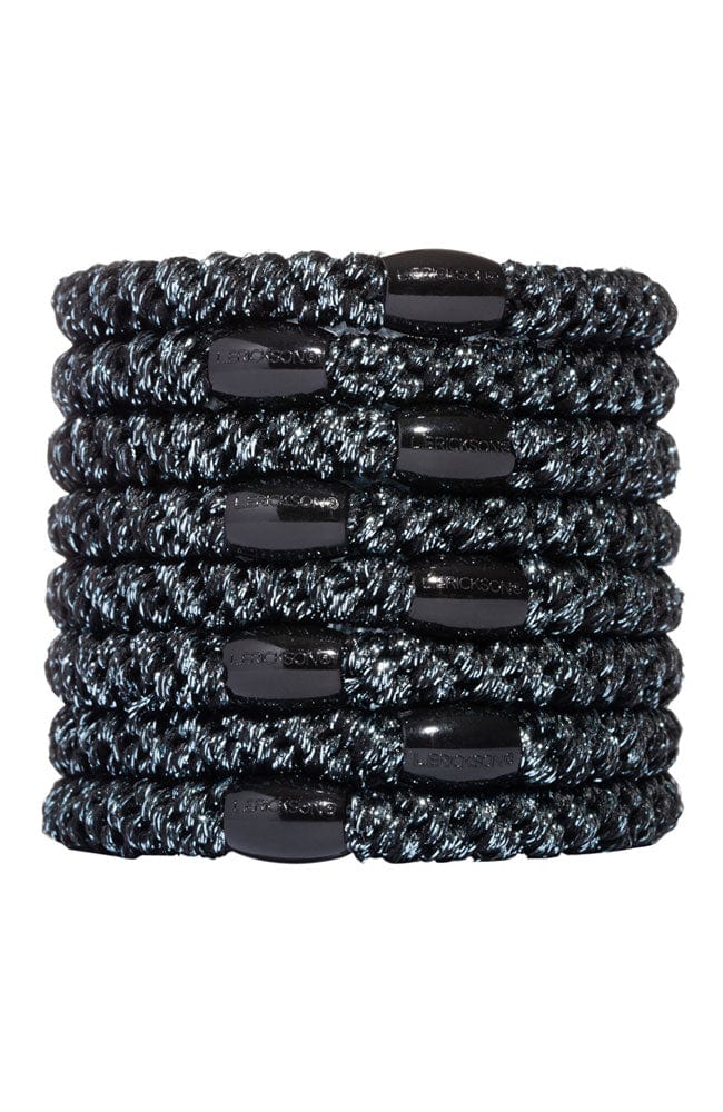 Black Metallic Graphite Hair Ties by L. Erickson, thick Grab and Go hair bands for thick hair
