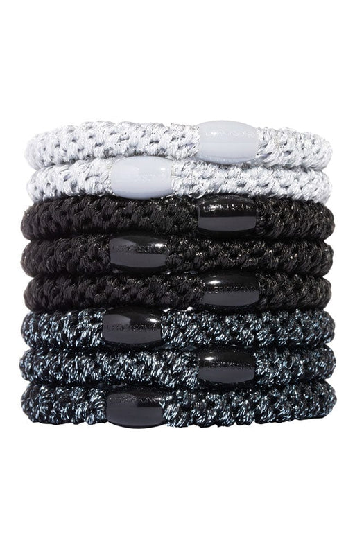 Grey and Black Metallic Hair Ties by L. Erickson, thick Grab and Go hair bands for thick hair