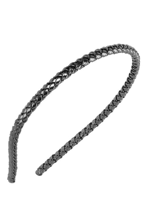 Braided Skinny Headband by L. Erickson, Gunmetal 