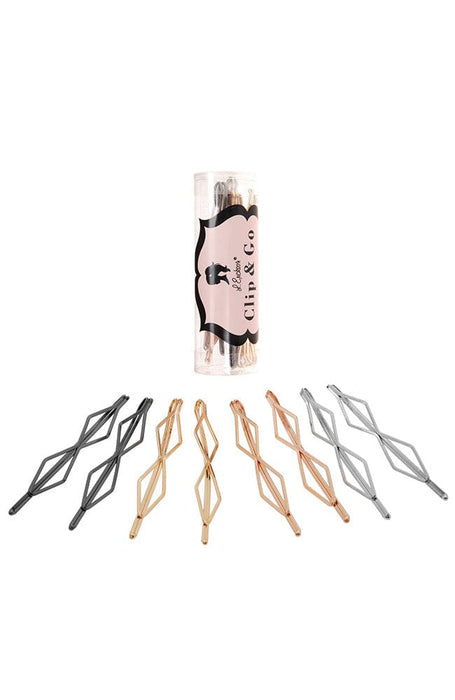 Metal Hourglass Bobby Pin Clip & Go 8-Pack