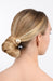 Hair ornaments in blonde hair updo, L. Erickson Pearl Hair Screws