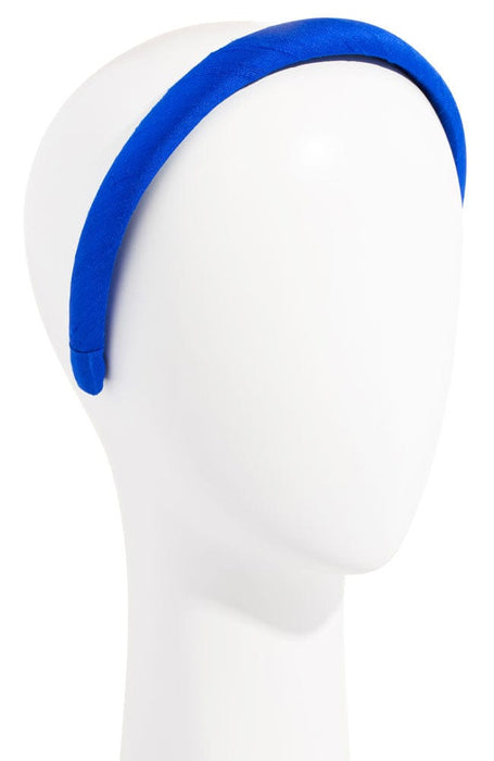 L. Erickson USA 1" Padded Wide Headband - Royal Blue, Silk Dupioni, alternate view