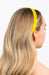 Yellow Wide Headband in blonde hair