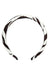L. Erickson USA 1" Padded Headband - Cream/Chocolate Zebra Print, Silk Charmeuse, front view