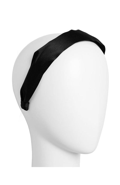 Black silk headband, 1 1/2" Scarf Wide Headband, Silk Charmeuse Black by L. Erickson USA