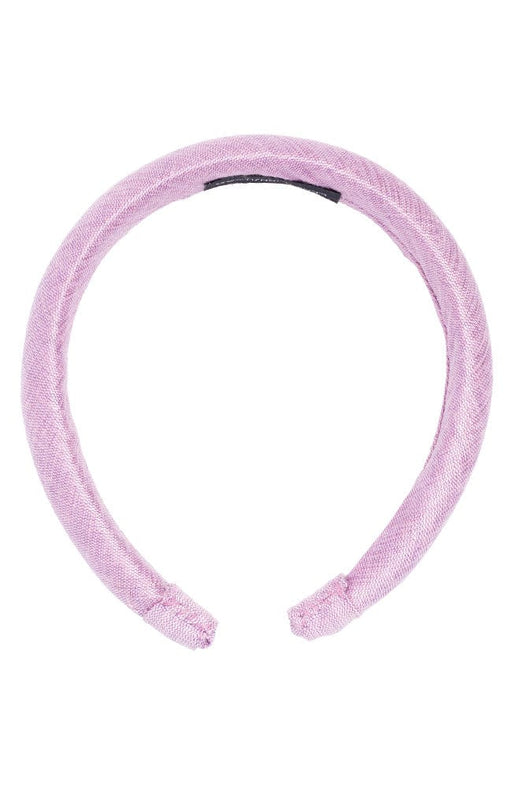 Lavender Purple 1 1/2" Padded Wide Headband, 100% Silk Linen Matka, by L. Erickson USA, front view