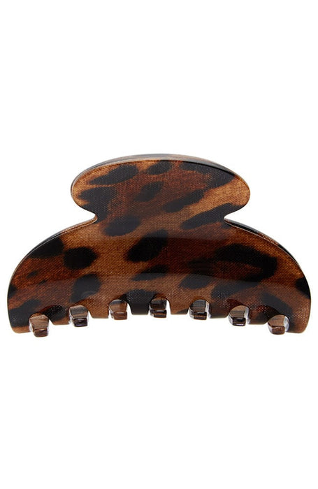 Leopard Print claw hair clip front view, Couture Jaw by France Luxe