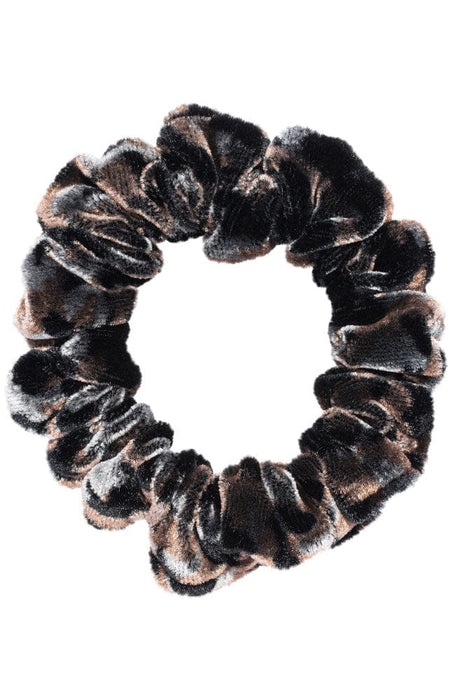 Leopard Black Velvet Scrunchie, Small, handmade by L. Erickson USA