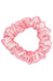 Small Matka Flamingo Pink Scrunchie Hair Tie, Natural 100% Silk Linen, by L. Erickson USA