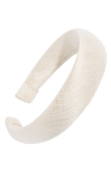 1 1/2" Wide Headband, Natural 100% Silk Linen Matka, padded band, by L. Erickson USA