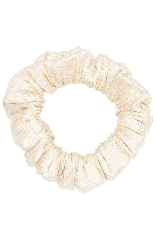 Small Matka Scrunchie Hair Tie, Natural 100% Silk Linen, by L. Erickson USA