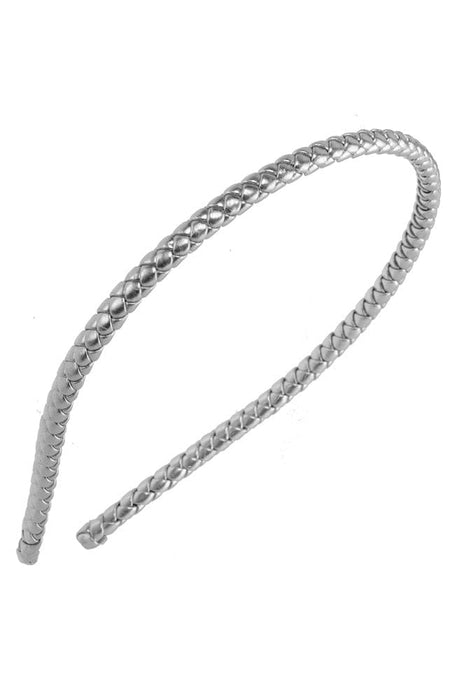 Braided Skinny Headband by L. Erickson, Silver 