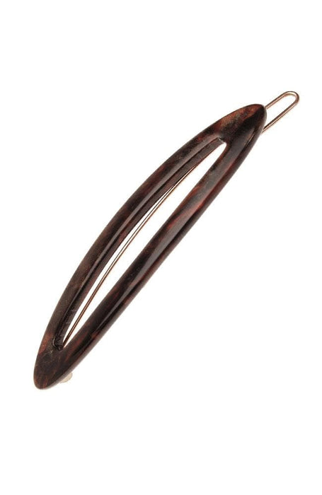 France Luxe Sliver Cutout Tige Boule Barrette, Classic Mojave Brown, cellulose acetate and French barrette with tige boule clasp