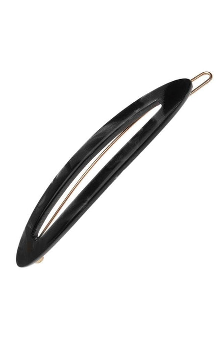 France Luxe Sliver Cutout Tige Boule Barrette, Classic Nacro Black, cellulose acetate and French barrette with tige boule clasp
