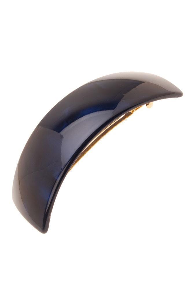 France Luxe large, marbled navy and pearlescent indigo barrette for women - Rectangle Volume Barrette, Nacro Ocean.