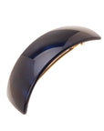France Luxe large, marbled navy and pearlescent indigo barrette for women - Rectangle Volume Barrette, Nacro Ocean.