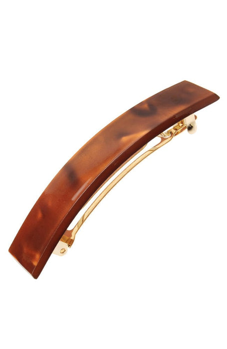 France Luxe Classic Rectangle Barrette, Nacro Neutral Spice, cellulose acetate and French barrette clasp