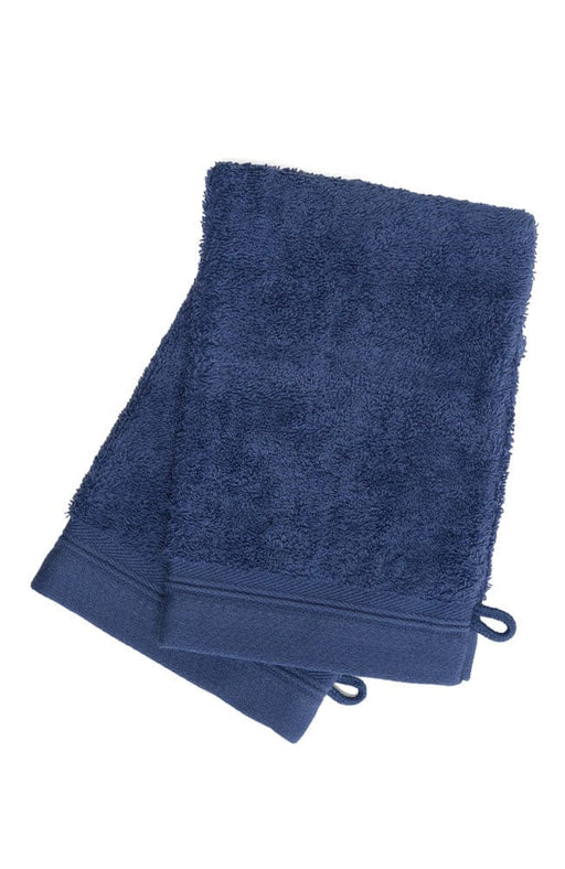 Navy Bath Mitts, 2 pack, 100% Cotton, by France Luxe Body