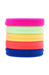 Thick workout hair ties, Colorful Neon Sport Ponytail Pack by L. Erickson. Hair bands include: hot pink, green, yellow, coral, royal blue