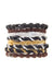 Neutral hair tie Combo Party 8 Pack by L. Erickson, Black metallic, brown, silver, gold