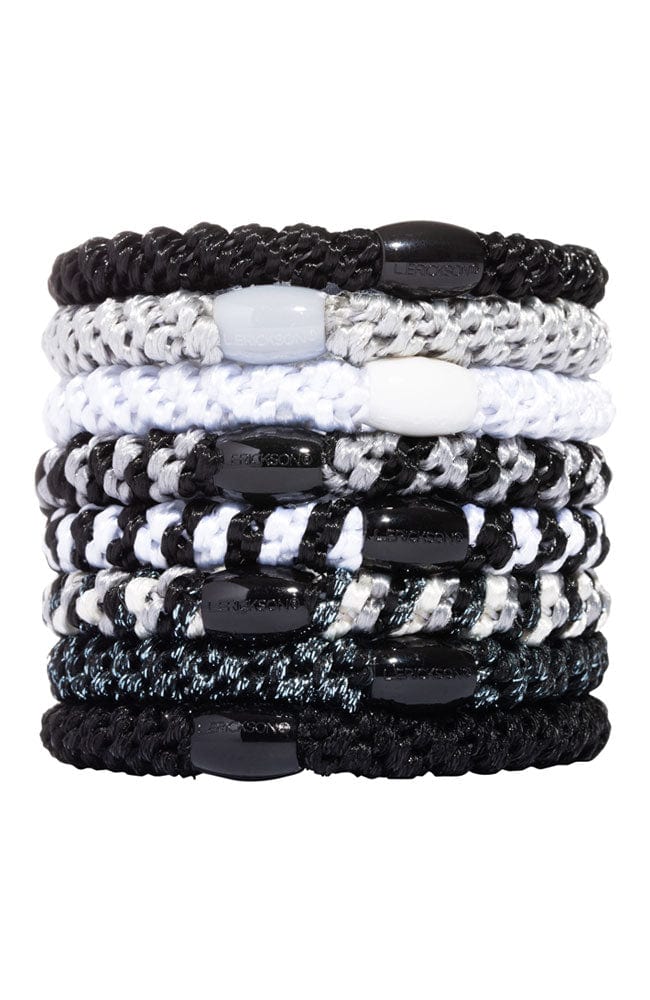 Black &amp; White multi pack hair ties. Thick ponytail holders by L. Erickson.