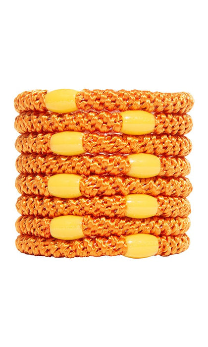 Thick, orange hair ties by L. Erickson, 8 pack