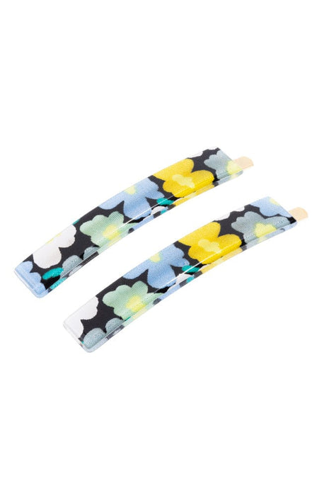 Decorative Floral Bobby Pins, blue Osaka Collection, by France Luxe