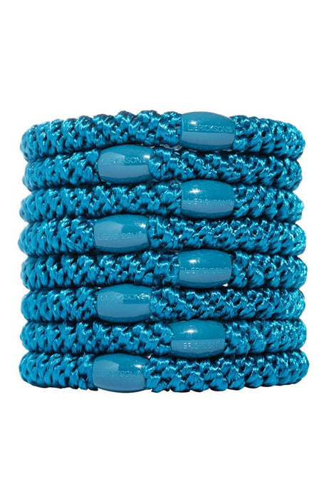 Thick, peacock teal hair ties by L. Erickson, 8 pack