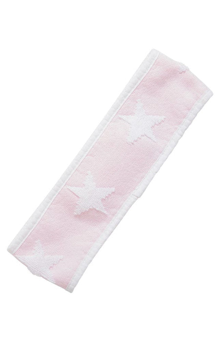 Adjustable towel hair wrap, pink with embossed stars, 100% cotton, by France Luxe Body