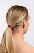Red Elastic Hair Band pictured on model, Narrow Grab & Go Ponytail Holder 12 Pack, Pride