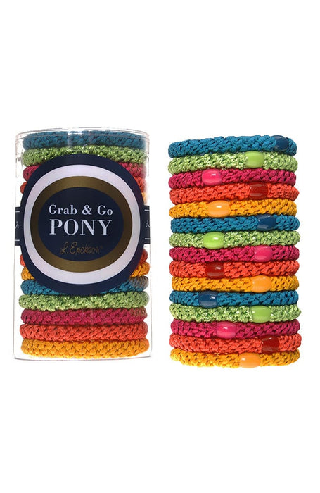 Grab & Go Hair Ties | 15 Ponytail Holder in Tube | L. Erickson 