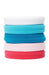 Thick workout hair ties, Colorful Sport Ponytail Pack by L. Erickson. Hair bands include: white, aqua, blue, light pink, magenta