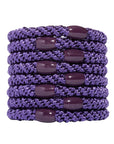 Thick, Purple L. Erickson Hair Ties, 8 Grab and Go Ponytail Holders, strong hold for thick hair.