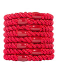 Thick, Red Hair Bands by L. Erickson, 8 Grab and Go Ponytail Holders, strong hold for thick hair.