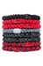 Thick, black and red hair ties by L. Erickson, 8 pack